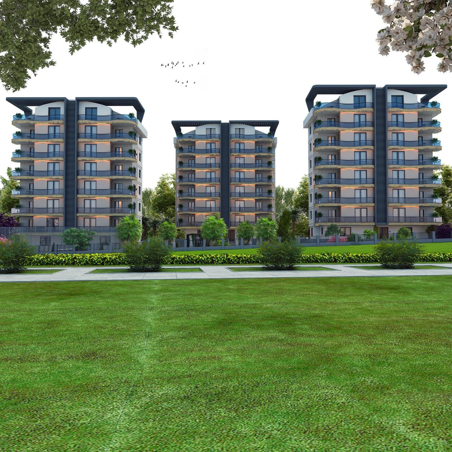 Paradise Garden konut projesi mimari görselleştirmesi